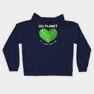 GO PLANET IT'S YOUR EARTH DAY 2024  gift april 22 Rainbow Kids Hoodie